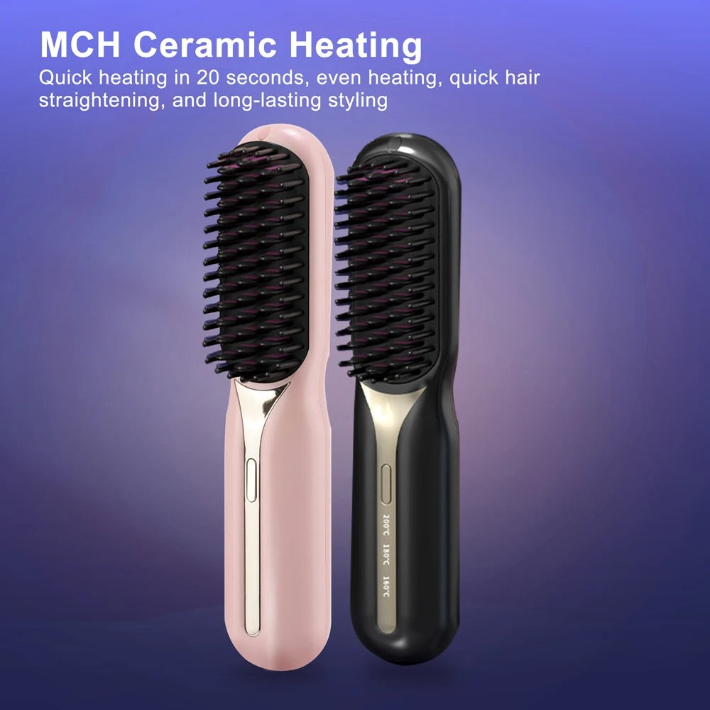 NEW!!! Mini Wireless 2-IN-1 Hair straighter Brush