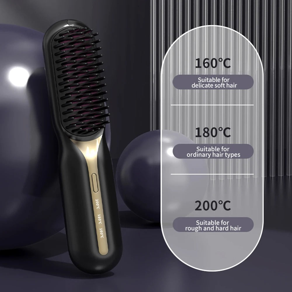 NEW!!! Mini Wireless 2-IN-1 Hair straighter Brush