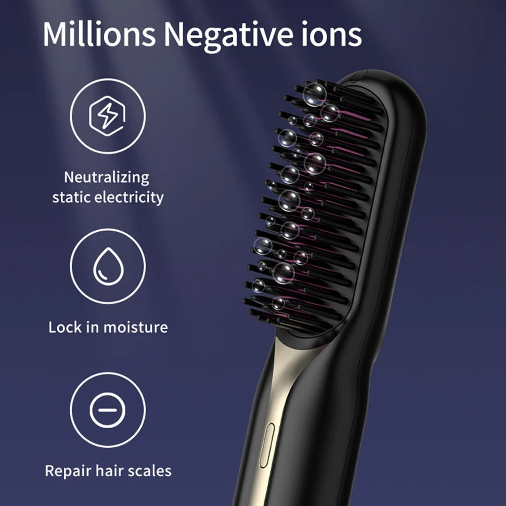 NEW!!! Mini Wireless 2-IN-1 Hair straighter Brush